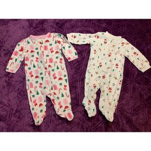 Child of Mine 3 Months First Christmas one-piece footed pajamas zip and buttons
